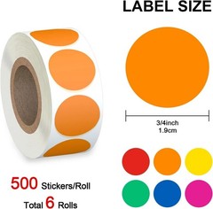 3000Pcs Round Dot Stickers Garage Sale Price Stickers Sheets for Office Student