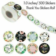 1″ Thank You Stickers Roll, Thank You for Supporting My Small Business 500Pc/per