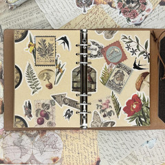 Vintage Aesthetic Scrapbook Supplies Kit with Scrapbook Paper, Stickers, Bookmar