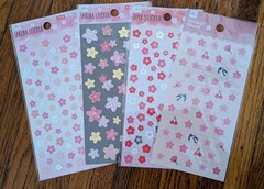 Set Of 4 Japan Sakura Cherry & Plum Blossom Sticker Sheets Daiso – Ships From US