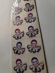 Sandylion Mylar Mimes Clowns Circus Sticker 1 Sheet NIP Porcelain Mask Foil VTG