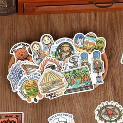 Jictegb 50Pcs Russian Folk Stickers Festival