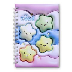 Reusable Sticker Collecting Book with Puffy Cover, A5 Size with 40 Sheets Star