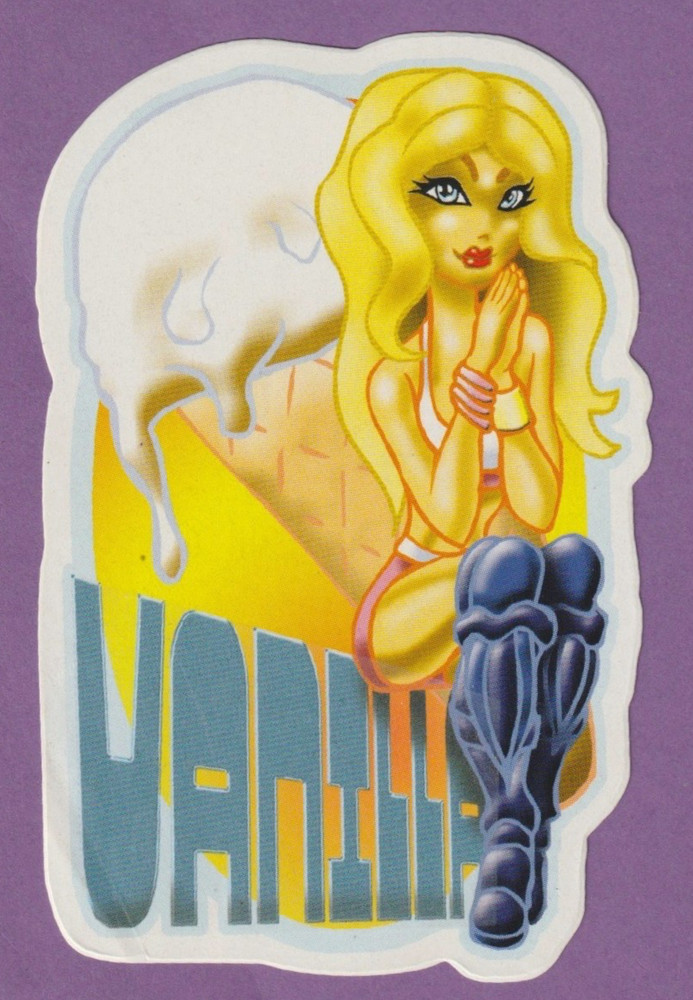 Vintage Vending Machine SPICE GIRLS Scratch & Sniff Sticker PEACHES