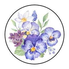 30 PRETTY FLORAL FLOWERS ENVELOPE SEALS LABELS STICKERS 1.5″ ROUND SPRING SUMMER