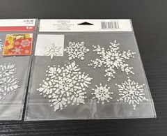 Recollections Christmas /Noël Mirror Snowflakes Bling Stickers 6pc Each Lot Of 2