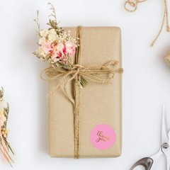 1000 Pink Gold Foil Thank You Stickers – 1.5″ Circle Envelope Seals for Weddings