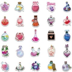 50pcs Potion Jar Stickers, Magic Beverage Drink Tube Poison, Waterproof, 216