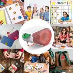 Teacher Reward Sticker Dispenser with 1520 Gold Star, Heart & Smiley Stickers