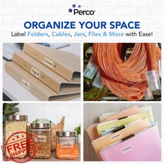 Perco Clear 1×2 Inch Labels 500 Roll