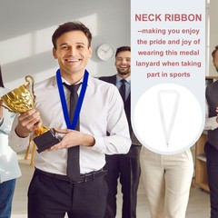 Award Neck Ribbons with Snap Clips, 100 Pack Polyester Medal Lanyards Blank A…