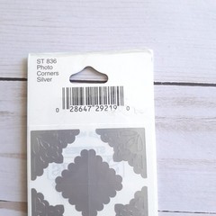 Vintage Frances Meyer Silver Photo Corners Stickers – 2 Sheets