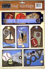 Deluxe Designs Boy Tagging Along Cardstock Stickers Tool Time Sports 2003 NOS