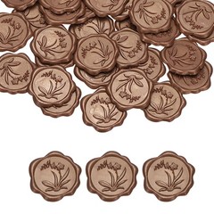 100Pack Wax Seal Stickers Self-Adhesive Envelope Seal Stickers, Coffee