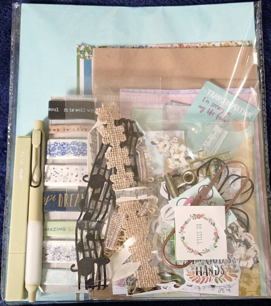 Bible Journaling Kit , Faith based, Religious junk Journaling, Scrapbooking