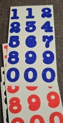 Frances Meyer BLUE, RED, WHITE AND 2 BLACK NUMBER Stickers Lot Of 5 Sheets