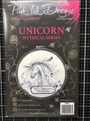 New PINK INK DESIGNS clear rubber stamp UNICORN MYTHICAL SERIES Set 6 x 9″