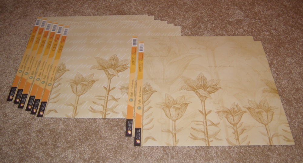 Faith Earthtones ~ American Traditional Designs Lot of 8…….Gold Lily/Words