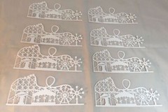 Amusement Park Skyline Die Cuts * Set of 8 * Black or White Cardstock