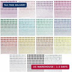 Rhinestone Stickers 2478Pcs Self Adhesive Facial Gem Stickers,4 Sizes 15 Colors