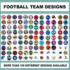 100 Precut FOOTBALL AMERICAN TEAMS BOTTLE CAP CHARM TRAY IMAGES 1 in USA DESIGNS