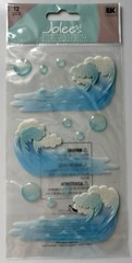Jolee’s Dimensional Stickers Waves Water Glittery Beach Ocean Lot Of 4 NIP