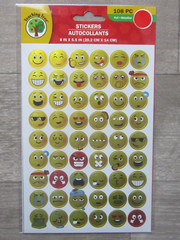 Teaching Tree 202 Fun Silly Expressive Emoji Shiny Gold Stickers 1″, 1/2″ New!