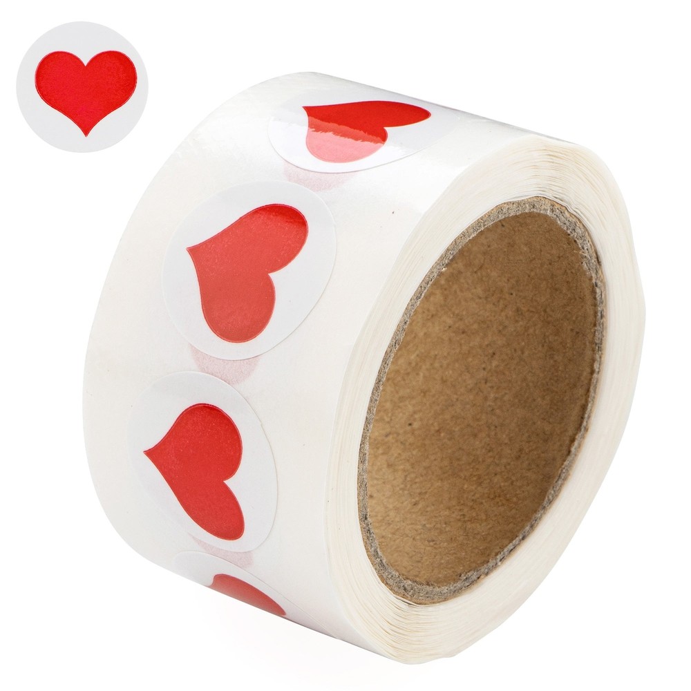 Heart Stickers for Scrapbooking & Awareness (3×1.5 Inch) 1 Pack (250pcs)