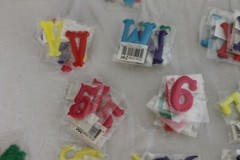 Lot Over 250 Puffy Letters Numbers Figures Shiny Fabric Scrapbook Teachers Craft