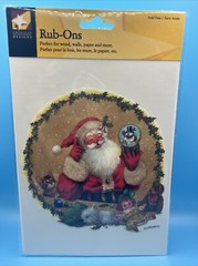 American Traditional Designs Christmas Rub On Transfer Santa Claus Holiday 6″X8″