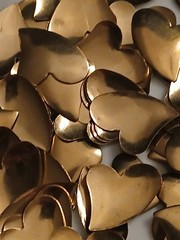 Metallic Gold Heart Die Cut,Punchies, Embellishments- Scrapbooking, Craft 2.3 OZ