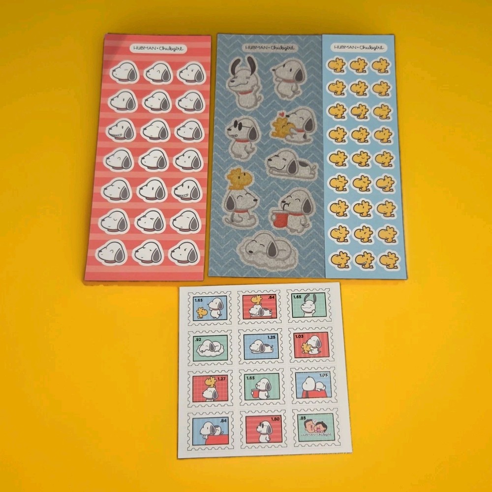 Hubman & Chubgirl Peanuts Friends Collection Snoopy Woodstock 4 Sticker sheets