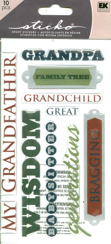Grandpa Grandfather Wisdom Generations Family Tree Great Sticko Epoxy Stickers