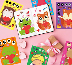 Valentines Stickers for Kids 36 Sheets Make Your Own Face Stickers DIY Valentine