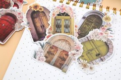 Flower deco door washi stickers | door Stickers color romantic flower stickers