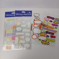 Vintage Stickopotamus Binder Sticker Comic Pattern Captions Lot 2 New 2 Partial