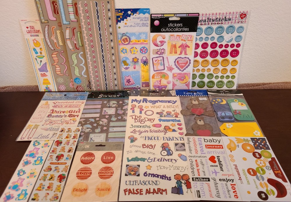 16 Packs Stickers, Embellishments 4 Crafts, Scrapbooks, Cards – Baby Girl #129