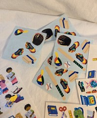 VTG Sandylion Sticker Mod Sheet Lot Kromekote Prismatic School Sports Arts Class