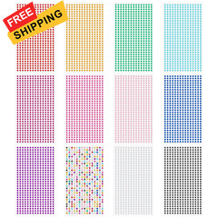 Gartful 3mm Gem Stickers, 5400PCS 3mm, Yellow,blue,green,white,rose,purple