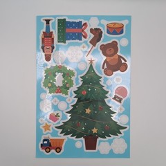 Set Of 9 Christmas Stickers With Snowflakes