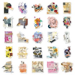 50/100PCS Cartoon Newspaper Collage Creative Stickers Retro Art Broken Fragments