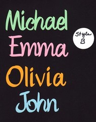 Name Die Cuts – Any Name – You Choose Color and Size – 2 styles available, 2 pcs