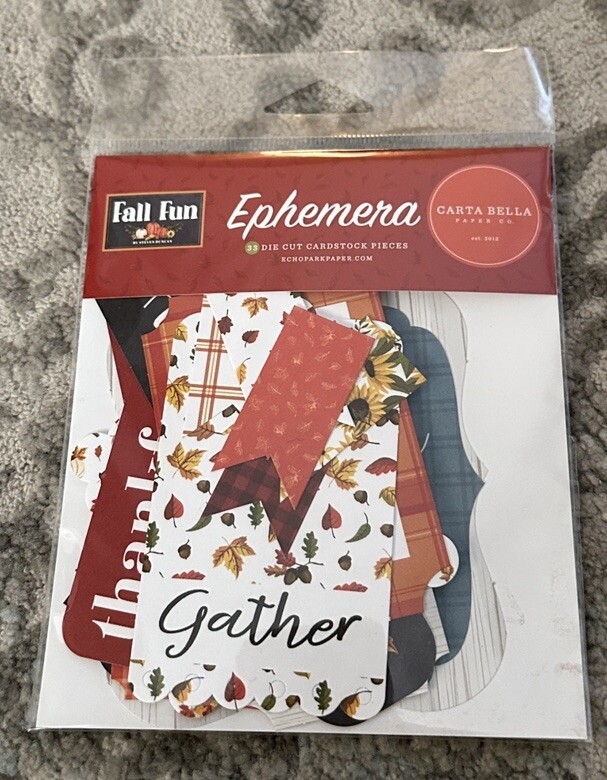 Carta Bella FALL FUN Ephemera Scrapbook Card Embellishments
