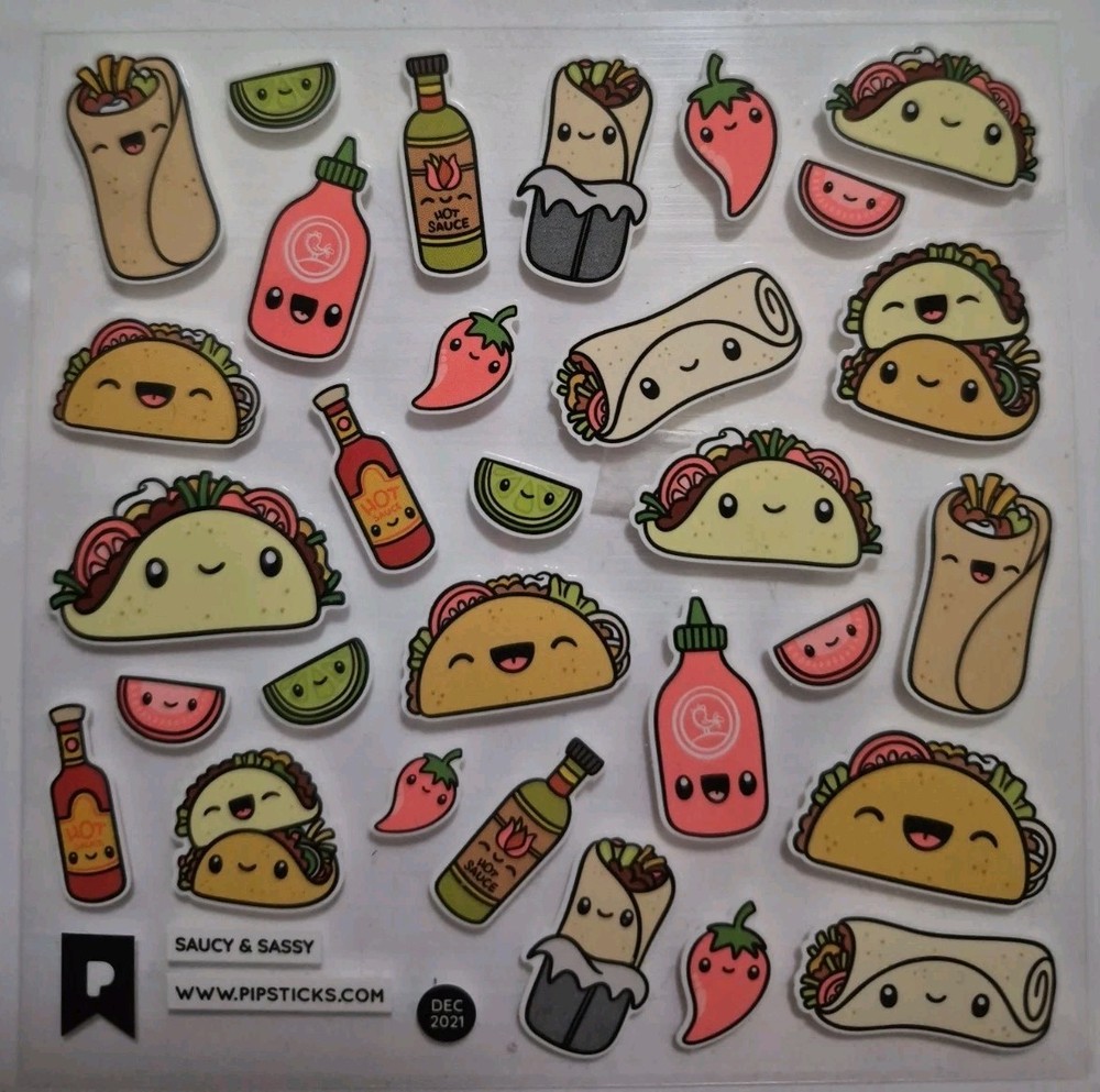 Pipsticks Sticker Sheet «Saucy & Spicy» Reprinted From Dec 2021