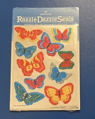 Vintage 80s Stickers Hallmark Razzle Dazzle Butterflies Sealed 4 Sheets