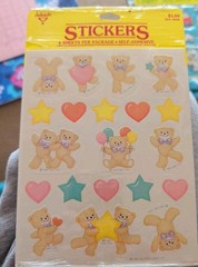 Vintage Hallmark Stickers Teddy Bears Hearts Stickers 1 Sheet ONLY w/ Packaging