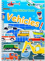 Jelly Sticker Books for Toddlers 2-4 Years, Reusable Sticker Book (Vehicles)