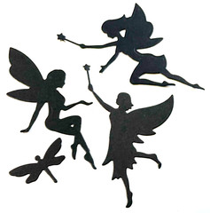 MONSTER LOT! FAIRY HOUSES & FAIRIES SILHOUETTE DIE CUT/ CUTS, 26pcs of CLIPART