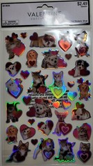 Valentine Pet Sticker w/silv foil accents. 34 stickers Valentine Paper Crafts💗