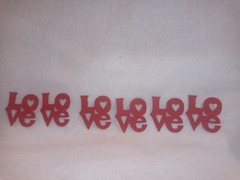 Die Cuts — LOVE In Red – Scrapbooking/Cardmaking Titles – 6 Count – NEW